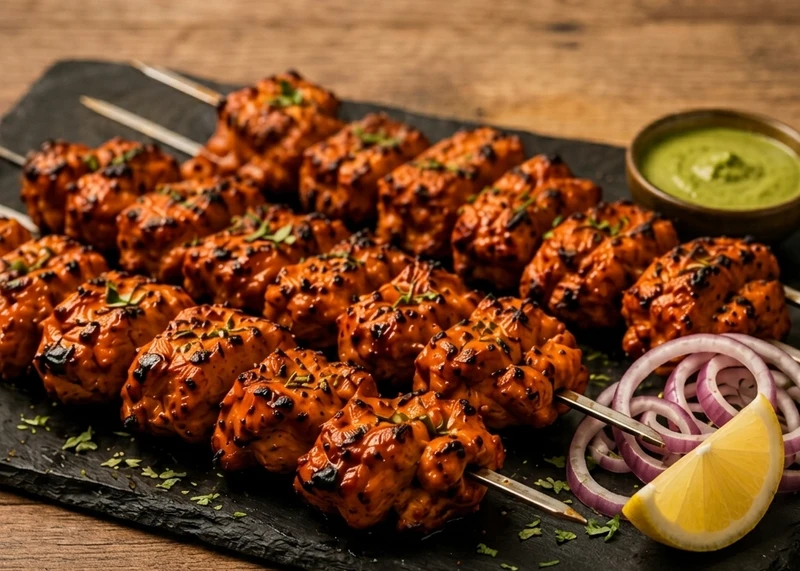 Chicken Tikka Boneless with mint chutney at Harum Restaurant Calgary